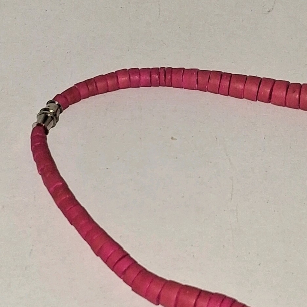 Pink Graduated Heishi Shell Necklace - Picture 4 of 4